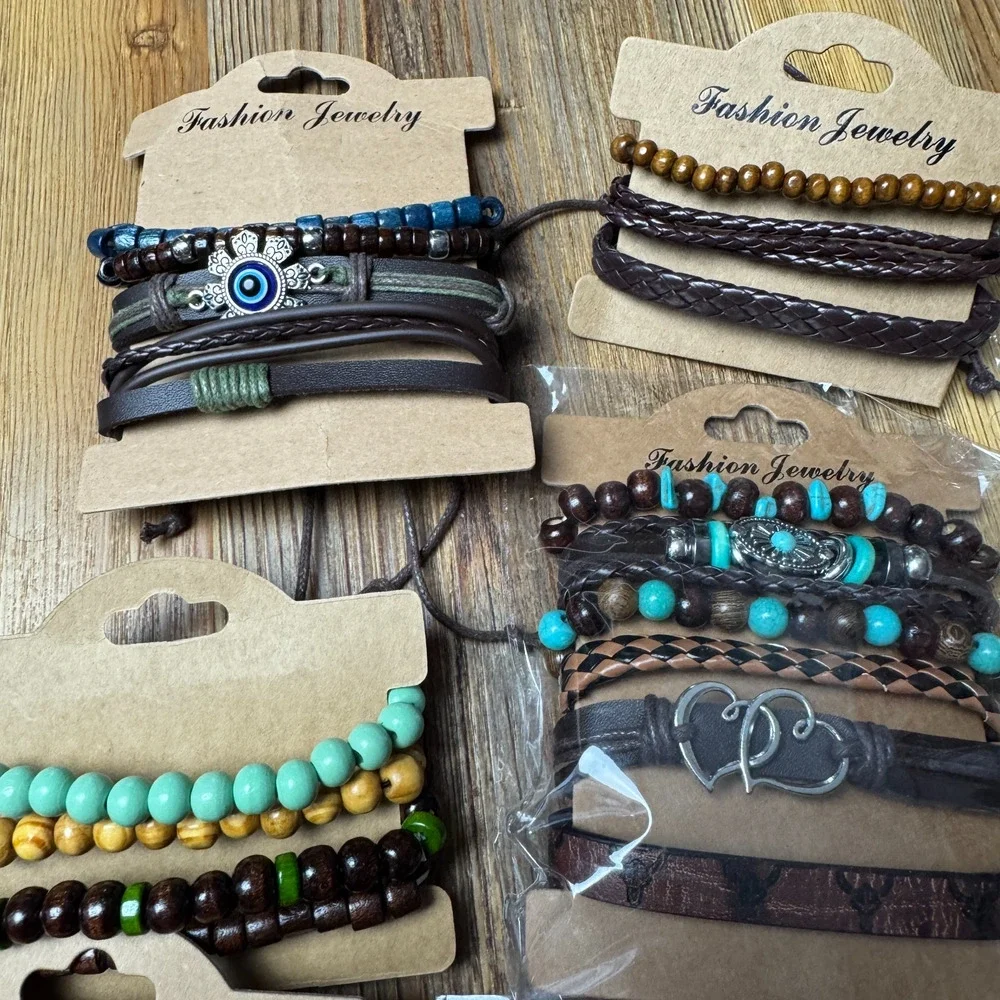 HUGE LOT Fashion Bohemian Western Turqouise Hippie Bracelet Stack Sets Men Women